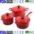 6PCS Enamel Cast Iron Cookware Set for Kitchen